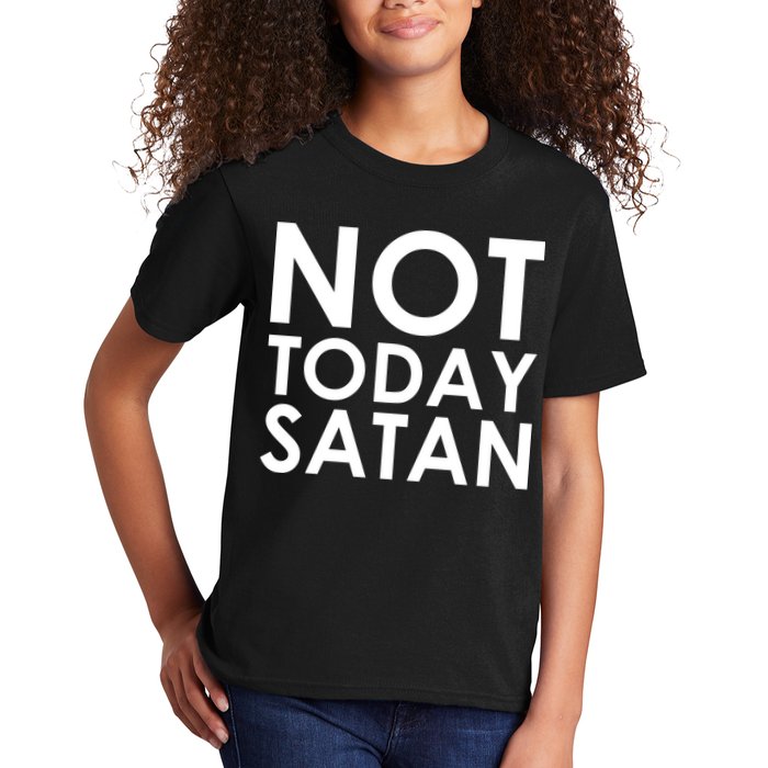 Not Today Satan Text Logo Kids T-Shirt