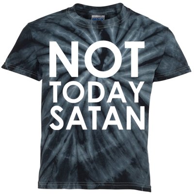 Not Today Satan Text Logo Kids Tie-Dye T-Shirt