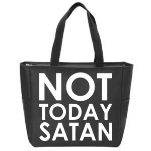 Not Today Satan Text Logo Zip Tote Bag