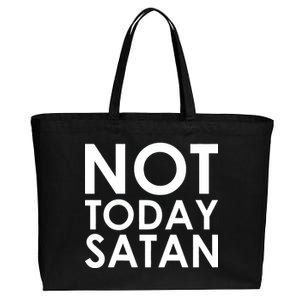 Not Today Satan Text Logo Cotton Canvas Jumbo Tote