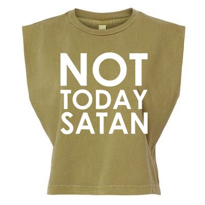 Not Today Satan Text Logo Garment-Dyed Women's Muscle Tee