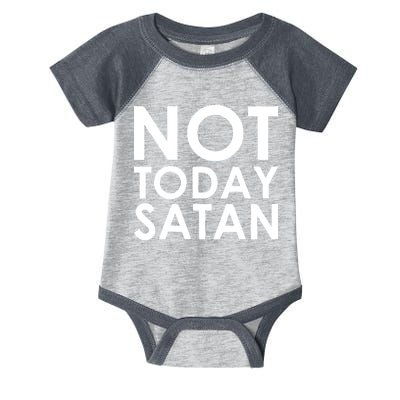 Not Today Satan Text Logo Infant Baby Jersey Bodysuit