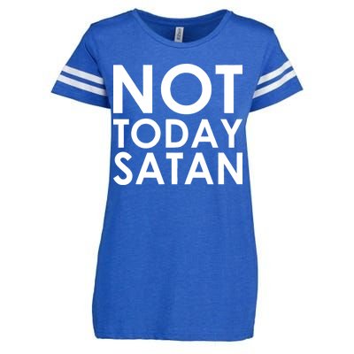 Not Today Satan Text Logo Enza Ladies Jersey Football T-Shirt