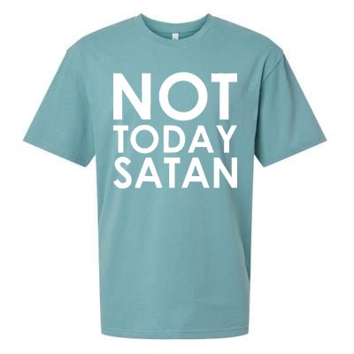 Not Today Satan Text Logo Sueded Cloud Jersey T-Shirt