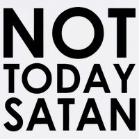 Not Today Satan Text Logo Garment-Dyed Sweatshirt
