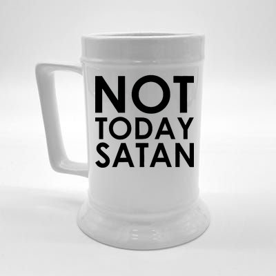 Not Today Satan Text Logo Beer Stein