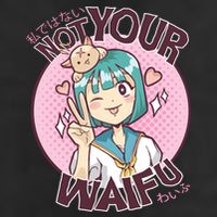 Not Your Waifu Anime 7 Panel Mesh Trucker Snapback Hat