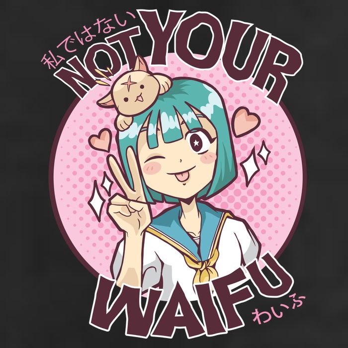 Not Your Waifu Anime 7 Panel Mesh Trucker Snapback Hat