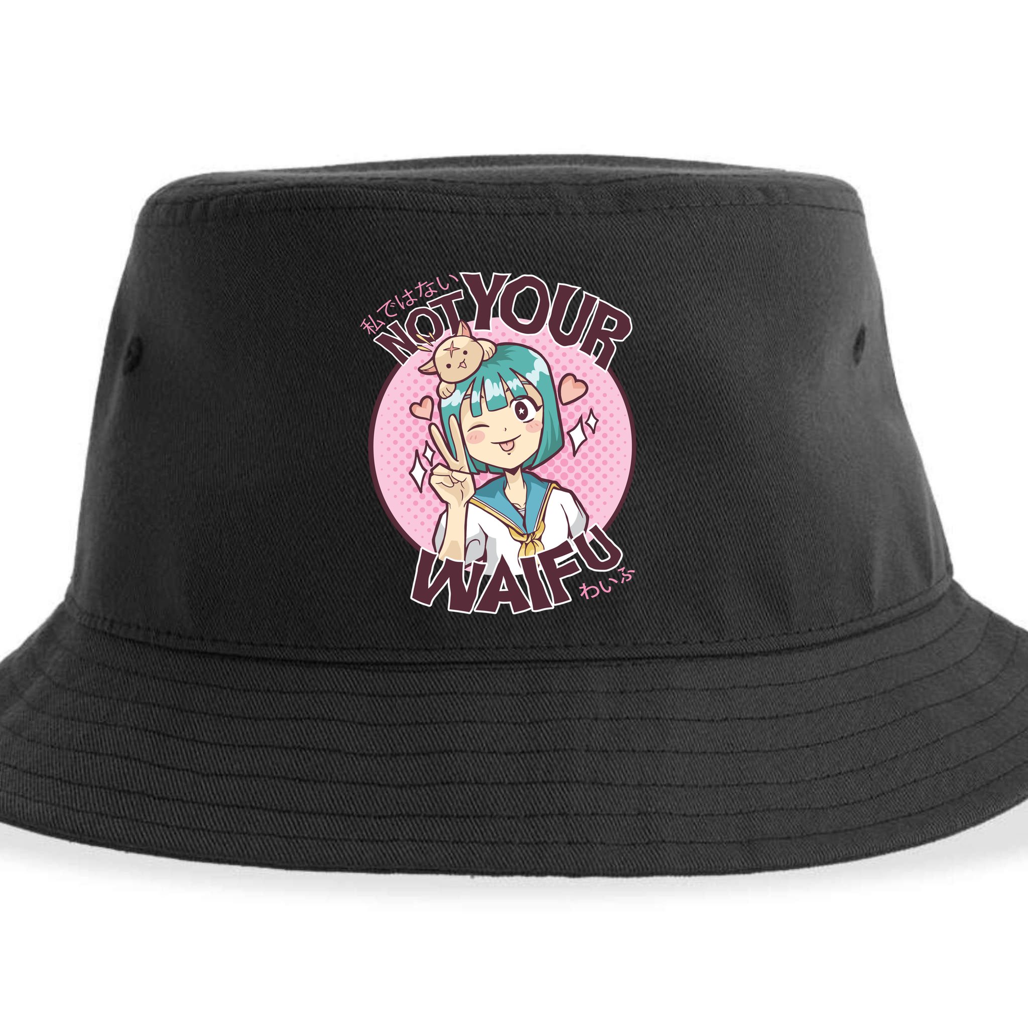 Not Your Waifu Anime Sustainable Bucket Hat