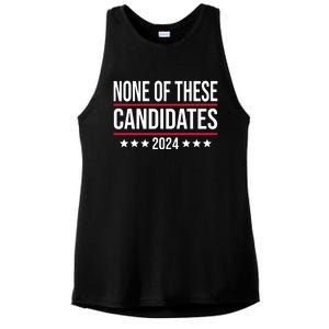 None Of These Candidates 2024 Funny Election Ladies PosiCharge Tri-Blend Wicking Tank