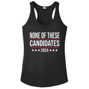 None Of These Candidates 2024 Funny Election Ladies PosiCharge Competitor Racerback Tank