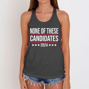 None Of These Candidates 2024 Funny Election Women's Knotted Racerback Tank