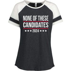 None Of These Candidates 2024 Funny Election Enza Ladies Jersey Colorblock Tee