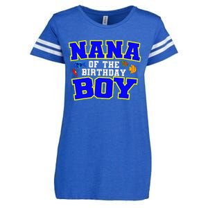 Nana Of The Birthday Fishing Theme Bday Celebration Enza Ladies Jersey Football T-Shirt