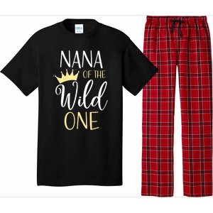 Nana Of The Wild One First Birthday Matching Family Funny Gift Pajama Set