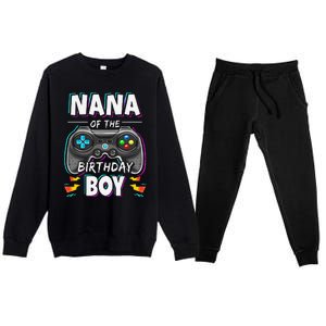 Nana Of The Birthday Boy Video Game Bday Party Gamer Premium Crewneck Sweatsuit Set