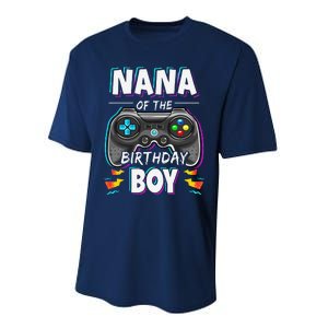 Nana Of The Birthday Boy Video Game Bday Party Gamer Performance Sprint T-Shirt