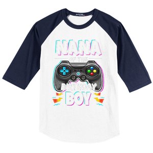 Nana Of The Birthday Boy Video Game Bday Party Gamer Baseball Sleeve Shirt