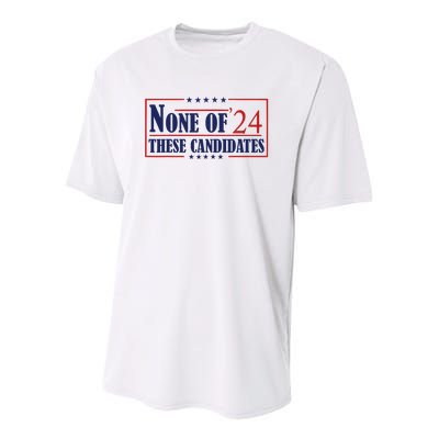 None Of These Candidates 2024 Funny Election Trump Biden Youth Performance Sprint T-Shirt