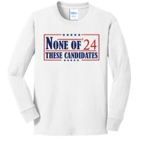 None Of These Candidates 2024 Funny Election Trump Biden Kids Long Sleeve Shirt