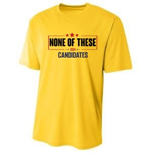 None Of These Candidates 2024 Funny Election Performance Sprint T-Shirt