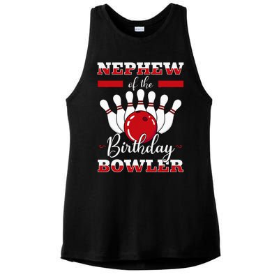 Nephew Of The Birthday Bowler Bday Bowling Party Celebration Ladies PosiCharge Tri-Blend Wicking Tank