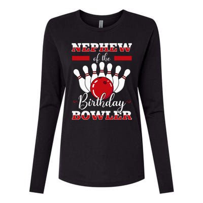 Nephew Of The Birthday Bowler Bday Bowling Party Celebration Womens Cotton Relaxed Long Sleeve T-Shirt