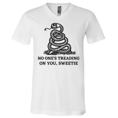 No Ones Treading On You Sweetie V-Neck T-Shirt