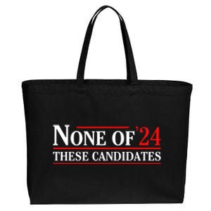 None Of These Candidates 2024 Funny Presidential Election Cotton Canvas Jumbo Tote