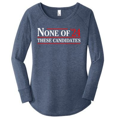 None Of These Candidates 2024 Funny Presidential Election Women's Perfect Tri Tunic Long Sleeve Shirt