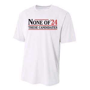 None Of These Candidates 2024 Funny Presidential Election Performance Sprint T-Shirt