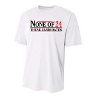 None Of These Candidates 2024 Funny Presidential Election Performance Sprint T-Shirt