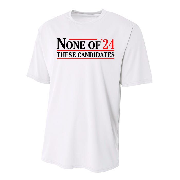 None Of These Candidates 2024 Funny Presidential Election Performance Sprint T-Shirt