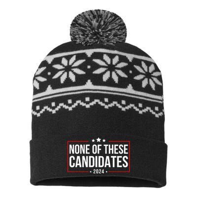 None Of These Candidates 2024 Funny Presidential Election USA-Made Snowflake Beanie