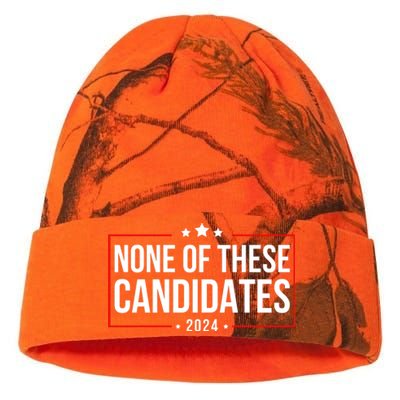 None Of These Candidates 2024 Funny Presidential Election Kati Licensed 12" Camo Beanie