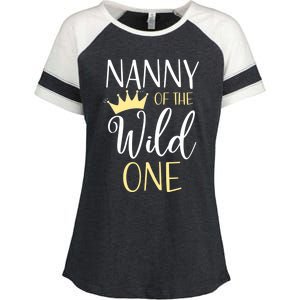 Nanny Of The Wild One First Birthday Matching Family Gift Enza Ladies Jersey Colorblock Tee