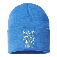 Nanny Of The Wild One First Birthday Matching Family Gift Sustainable Knit Beanie