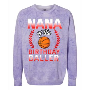 Nana Of The Birthday Boy Basketball Bday Celebration Colorblast Crewneck Sweatshirt