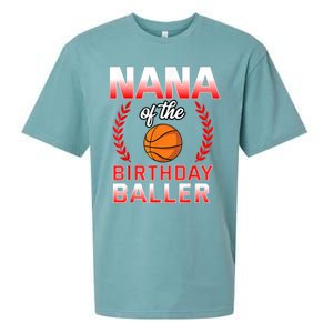 Nana Of The Birthday Boy Basketball Bday Celebration Sueded Cloud Jersey T-Shirt