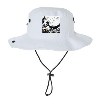 Night Of Terror Bats Fly Over Pumpkin Wave Legacy Cool Fit Booney Bucket Hat