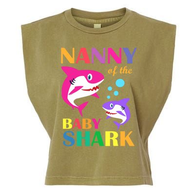 Nanny Of The Baby Birthday Shark Nanny Shark Mother's Day Garment-Dyed Women's Muscle Tee