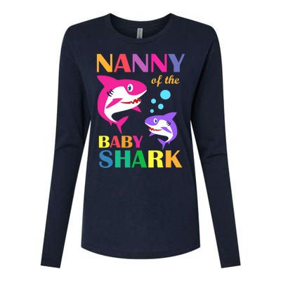 Nanny Of The Baby Birthday Shark Nanny Shark Mother's Day Womens Cotton Relaxed Long Sleeve T-Shirt