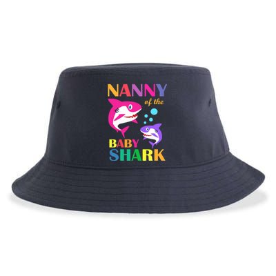 Nanny Of The Baby Birthday Shark Nanny Shark Mother's Day Sustainable Bucket Hat