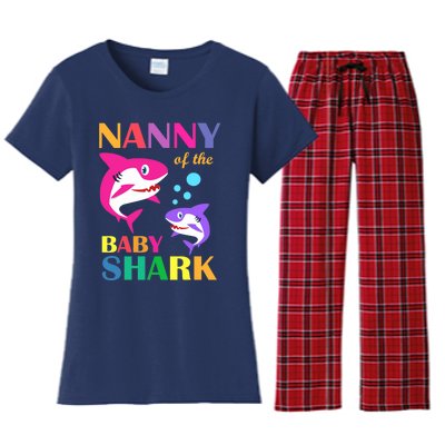 Nanny Of The Baby Birthday Shark Nanny Shark Mother's Day Women's Flannel Pajama Set