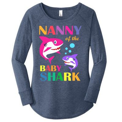 Nanny Of The Baby Birthday Shark Nanny Shark Mother's Day Women's Perfect Tri Tunic Long Sleeve Shirt