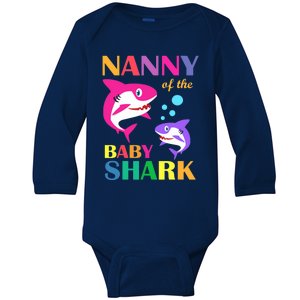 Nanny Of The Baby Birthday Shark Nanny Shark Mother's Day Baby Long Sleeve Bodysuit