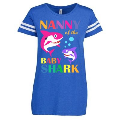 Nanny Of The Baby Birthday Shark Nanny Shark Mother's Day Enza Ladies Jersey Football T-Shirt