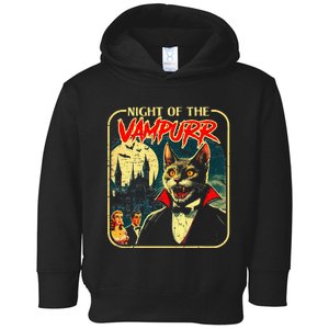 Night Of The Vampurr Funny Cat Halloween Toddler Hoodie