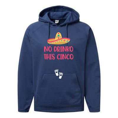 No O This Cinco Pregnancy Announcet Cinco De Mayo Gift Performance Fleece Hoodie