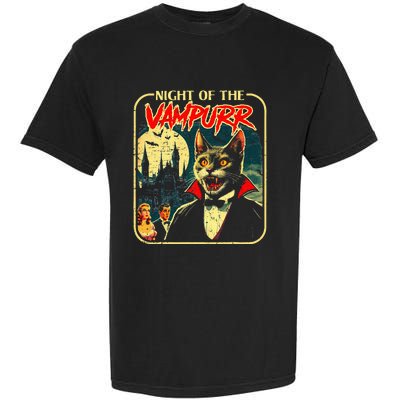 Night Of The Vampurr Funny Cat Halloween Garment-Dyed Heavyweight T-Shirt